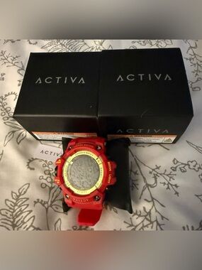 Ativa Red and Gold Digital Sport Watch
